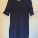 ZARA  Knit Navy Blue Mini Dress with‎ Gold Buttons Size M Photo 0