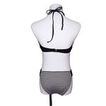 BOGOF Mossimo Solid Stripe Black White Halter Swim Top Bikini 2pc Coastal MEDIUM Photo 5