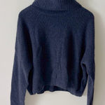 Madewell NWT L Resourced Cashmere Turtleneck Sweater in Navy Blue Photo 0