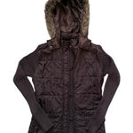 Say What? Vintage Y2K Say What? Chocolate Brown Hooded Button Puffer Jacket Size XL Photo 0