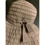 Scala  Large Brim Sun‎ Hat Neutral Brown Packable Textured Logo Tie Photo 4