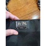 Coach Signature C Monogram Canvas Leather Chain Shoulder Tote Bag Black Photo 1