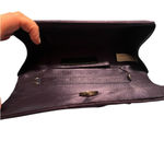 Badgley Mischka Satin Evening Clutch in Dark Blue Photo 2