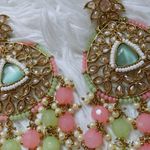 Light Green and pink Earrings (jhumka) Multiple Photo 2