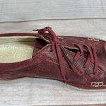 Ecco Cayla Burgundy Wine Genuine Leather Lace Up Sneakers Red Size 8.5 Photo 4