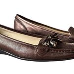 Etienne Aigner bronze metallic slip on loafers bow flats women's size 6 1/2M Photo 0