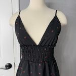 SheIn Spaghetti Strap Romantic Casual Mini Dress With Rose Prints, Black/Red, L Photo 3