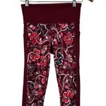 Athleta Affirmation 7/8 Tights Powervita Dark Garnet Floral Size S Photo 2