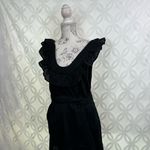 Free People  Endless Summer Black Mini Tie‎ Ruffle Linen Blend Dress Size M NWT Photo 2
