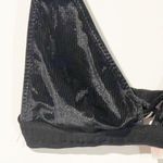 PINK - Victoria's Secret Victorias Secret Pink Size Medium Black Velvet Ribbed Deep V Bralette Photo 1