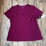 infinity  Women's Sz XL Scrub Wine Top Nursing Pharmacy Medical Workwear NWT #31 Photo 1