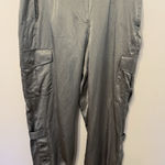 Chico's ‎ Satin Cargo Pants Gray 2.5 L(14) Party Holiday Photo 0