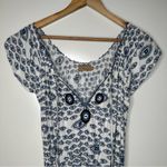 Skemo Evil Eye Boho Smocked Waist Gypsy Mini Dress In Small White Photo 3