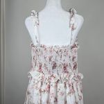 Christian LaCroix  White Pink Floral Print Ruffle Sleeveless Midi Length Dress L Photo 5