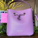Kate Spade New York Purple Bucket Bag Crossbody Drawstring Pale Gold Hardware NW Photo 2