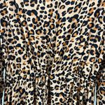 Kirundo XL leopard print flowy long sleeve dress casual office work boho Tan Photo 2