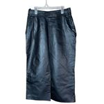 Vintage Bruno Giovanni Black Genuine Leather Midi Skirt Size undefined Photo 4