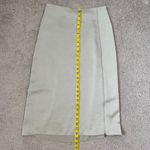 Vince  Zip-Detailed Satin-Crepe Midi Skirt Womens‎ Size XS Ecru Mid Weight Career Photo 10