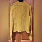 J.Crew Pom-Pom Cable Knit Mock Neck Lambs Wool Sweater Mustard Yellow Size Small Photo 7