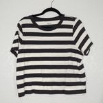 Madewell NWT Black & White Softfade Cotton Boxy-Crop T-Shirt Size Medium Photo 0