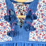 MATTA 100% cotton beautiful blue quilted midi dress NWT Size XS Photo 5