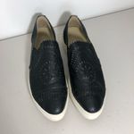 Seychelles  Laser Cut Slip On So Nice Sneakers Black Faux Leather Photo 1