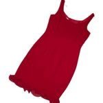 London Times Women’s casual ruffled bottom red dress Photo 1
