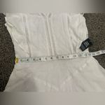 EXPRESS NWT  White Mini Ruffle Flow Flutter Sleeve Fit And Flare Dress Photo 4