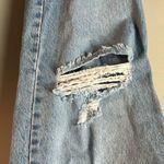 ZARA  straight leg distressed jean mid rise in size 8. 💯 cotton. Photo 4