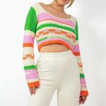 Grey Bandit Knit Crochet Long Sleeve Top Photo 0