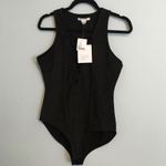 Urban Outfitters Glamorous Black Suede Lace Up V-Neck Bodysuit Photo 5