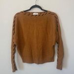 Magaschoni  Stitch Trim Dolman Sleeve Brown Sweater Blouse Sz Large Photo 0