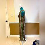Vintage Sag Harbor Sleeveless Boho Maxi Dress – Earth Tone Stripes – Size Small Green Photo 2