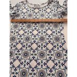 Jean Pierre Klifa Dress Size Small White Blue Beach Resort Shift Midi Stretch Photo 5