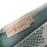 Tory Burch  Brooklynn Lace Dress V-Neck size 6 White Sea Moss Green Lining Photo 3