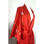 Vintage Japanese Red Embroidered Kimono Robe Long Sleeve Boho Hippie Jacket Size undefined Photo 2