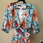Agua Bendita  X Revolve Linnea Romper‎ in Doux Blue Floral NWT size S Photo 2