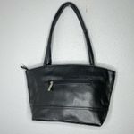 NWOT Black Pleather Shoulder Handbag Purse with Silver & Black Hardware Photo 7