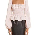 STAUD  Jules Pastel Maze Smocked Poplin Top Photo 0