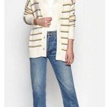 Equipment Elder Stripe Wool Cashmere Cardigan Cream M Slouchy Oversized Sweater Photo 1