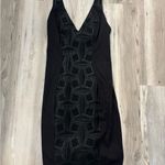 Amanda Uprichard  Black Sheath Midi Dress V-Neck Sleeveless Photo 6