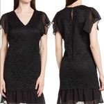 Sam Edelman NWT  Flutter Sleeve‎ Lace and Chiffon Dress Black Size 10 Photo 2