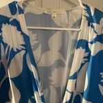 Her….. Bottari Blue & White Puff Sleeve Resort Dress with Bow Front Size L Photo 3