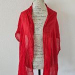 Ulla Popken Organic Cotton Red Wide Neck Scarf Photo 1