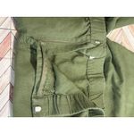 Liz Claiborne  Women Olive Green Linen Cotton Blend Cropped Wide Leg Pants 2X Photo 1