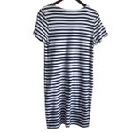 Karen Scott Women T-shirt Dress Navy Striped M Blue White Casual Preppy Coastal Photo 2