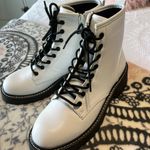Madden Girl  White Combat Boots Ankle Lace Up Side Zip Booties Women 8 New in Box Photo 3