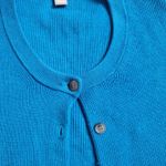 J.Crew  Blue Crew Neck Button Front Cardigan Lightweight Sweater Women's Size M Photo 3