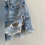 AGOLDE Blue Parker Distressed Fray Hem Jean Short Size 24 Photo 3