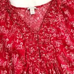 Hinge  Red Floral Flutter Sleeve Maxi Dress Photo 4